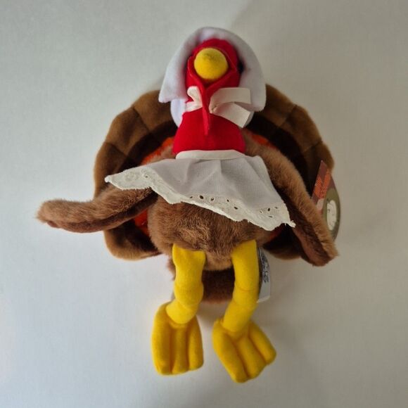People Pals Vintage Stuffed Plush Thanksgiving Girl Toy Turkey 10 IN - Picture 3 of 7